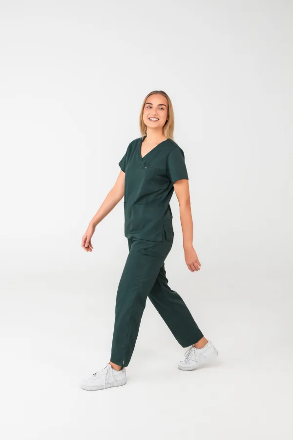 Medicininė pižama „Classic V" Pušų žalia