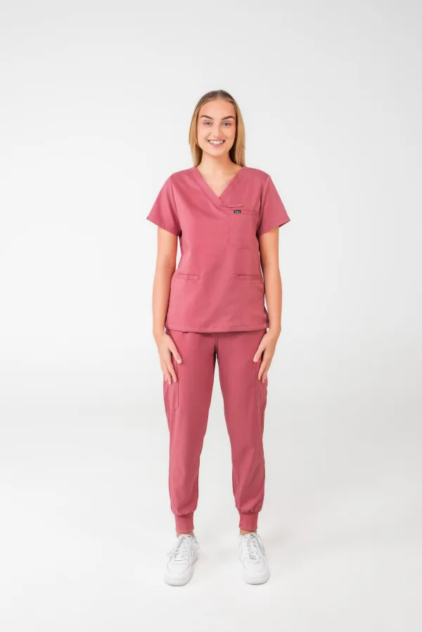 Medicininė pižama COMFORT V Uogų Rožinė