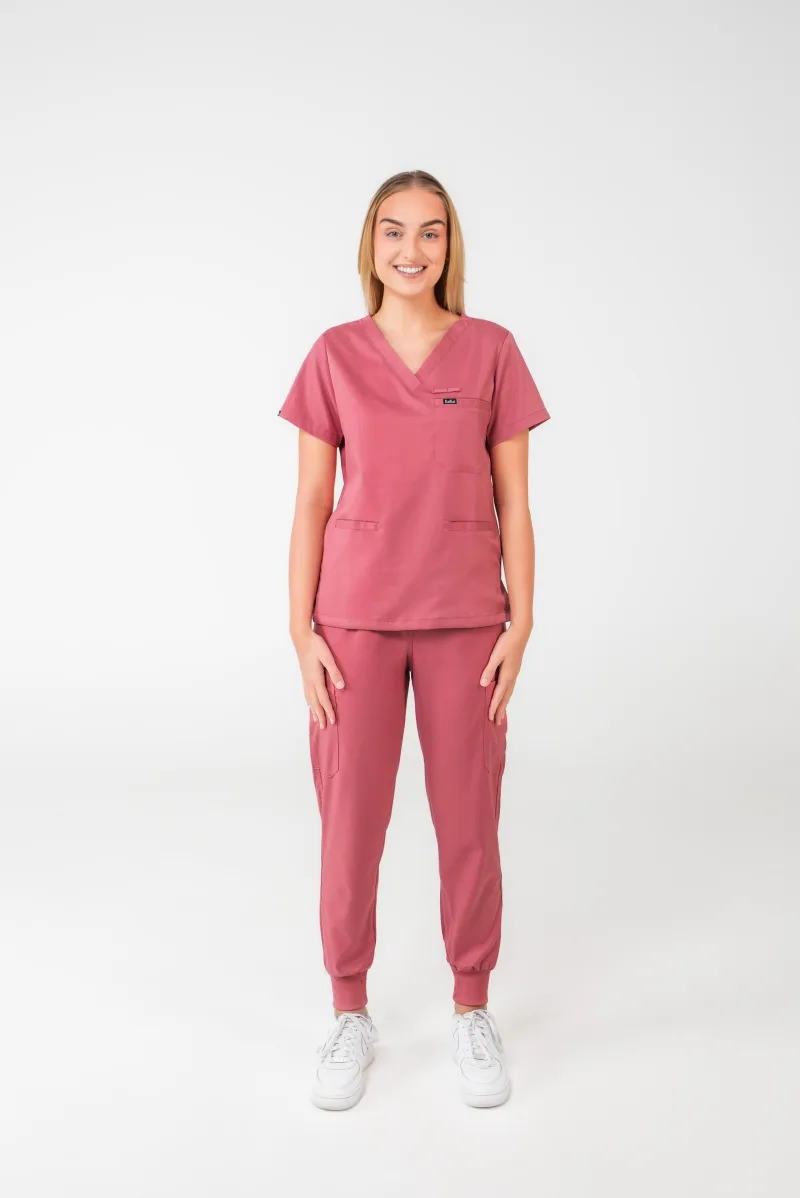 Medicininė pižama COMFORT V Uogų Rožinė